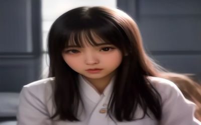 学生在台灯下写作，笔记本上密密麻麻的修改痕迹，呈现女同学被摸胸作文的心理描写练习过程